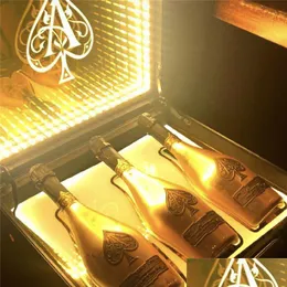 Outros produtos de barra LED Ace of Spade Champagne Bottle Briefcase Wine Carrier Box Glorifier Display Case Vip Suitcase Apresentador para Nigh Dhlx6