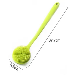 Bath Brushes Sponges Scrubbers Soft Bristles Massage Shower Bath Portable Back Scrubber With Handle Silicone Cleaning Exfoliating Scrub Body Long Handle 231012