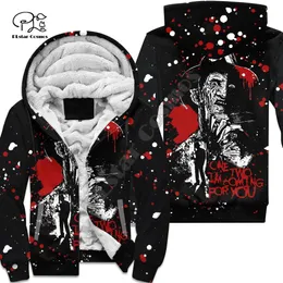 Men's Down Parkas Halloween Horror Terror Movie Cosplay Michael Myers Jason 3DPrint Unisex Autumn Winter Warm Coat Fleece Jacket Funny Hoodies X1 231011