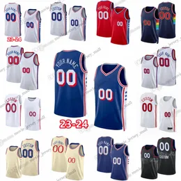 Custom Printed 2023-24 New Basketball Jerseys Embiid Harris Harden Tucker Melton Reed Korkmaz Maxey House Jr. Springer Harrell Bamba Beverley Green Oubre Jr. Petrusev