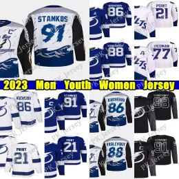 Personalizado Homens Mulheres Juventude Tampa''bay''lighing''ligh Jersey # 86 Kucherov # 88 Vasilevskiy Brayden Ponto Victor Hedman Sergachev Jeannot Je