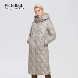 Kadınlar Down Parkas Miegofce Kış bayanlar ceket uzatılmış stil kadın yastıklı parka kalınlaşmış sıcak pamuk ceket d21845 231011