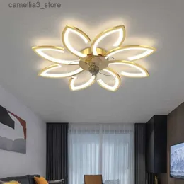 Plafoniere Ventilatori da soffitto con luci Telecomando Illuminazione interna per soggiorno Camera da letto Decorazioni per la casa Lampada da ventilatore a LED ad alta luminosità Q231012