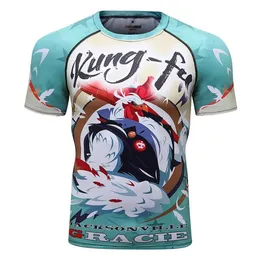 Camisetas para hombres Guangzhou Alta calidad Digital Impreso MMA Camiseta Cuello redondo Gimnasio Rash Guard306y