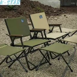 Lägmöbler K-Star Tyg av löstagbart bomullsklämma Hög färg Aluminiumlegering Portable Ultra Light Camping Picnic Fishing Kmit Folding Chair