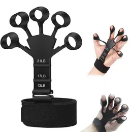 Hand Grips Finger Gripper Flex Gripster Guitar Grip Exerciser Strengthener 6 Resistant Levels Expander Rubber Trainer Elastic 231011