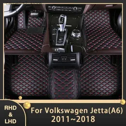 Tapetes de chão Tapetes de carro para VW Volkswagen Jetta Vento A6 1B 2011 ~ 2018 Almofadas de pé personalizadas para automóveis Acessórios interiores de carpete de couro 2016 2017 Q231012