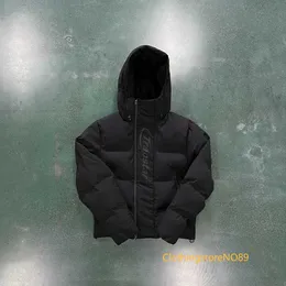 Trapstar Jacket UK Luxury Designer 고품질 1 하이퍼 드라이브 기술 다운 재킷 - 검은 버전 남성 외부웨어 후드 재킷