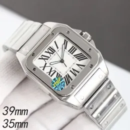 Square Mens Watches Designer 39 mm 35 mm zbiornik zegarek gumowa i 904L stal nierdzewna Jason 007 zegarki data bransoletki obudowy Watch Male Lady Watch Montre de lukse aaa