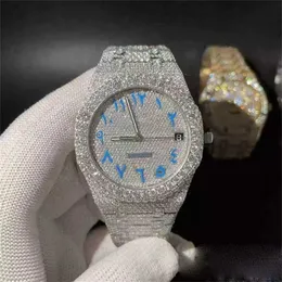 Orologi di design Pass Stones Diamond Moissanite Styles Versione argento Test Oro rosa Qualità Movimento meccanico Eta Orologio di lusso completamente ghiacciato bicolore lucido