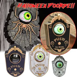الحفلات الأخرى لحفلات اللوازم العيون المضيئة Doorbell Hoyball Doorbell Props Props Creepy Eyes Doorbell with Sound Lights Haunted Halloween Decorations T231012