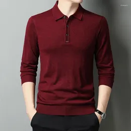 Erkek Polos Polo Gömlek Olmayan Peluş Moda Sıradan Uzun Kollu Örme Yün Sweater Sıcak De Rayas