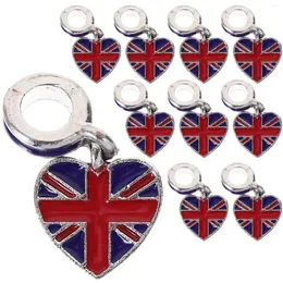 Charm Bracelets 10 Pcs Alloy Hand Jewelry Mushroom Britain Flag Bracelet Heart Decor Women Decorate