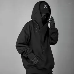 Erkek Hoodies 2024 Eğik Plaket Punk Hip Hop Erkekler Kadın Taktik Giyim Sokağı Günlük Sweatshirt Sudaderas