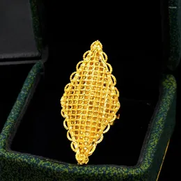 Pierścionki ślubne Etiopski złoty palec dla kobiet Arabski Dubaj Charm Bridal Anniversary Luksusowe prezenty biżuterii
