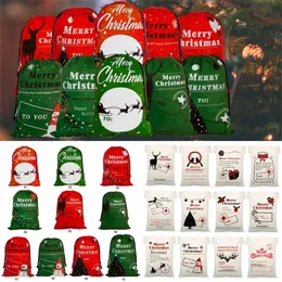 23 Stili Borsa di tela natalizia Decorazioni natalizie Borse natalizie con coulisse 50x70cm regalo per bambini Sacchetti di caramelle Sacco di Babbo Natale T9I002475
