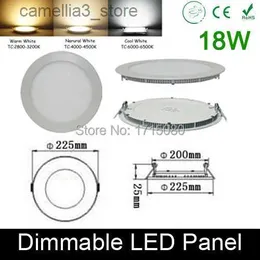 천장 조명 고품질의 희미한 18W LED 패널 라이트 라운드 LED 오목한 천장 라이트 조명 욕실 4000K 욕실 등기 램프 Q231012