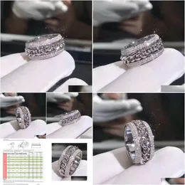 Wedding Rings Victoria Wieck Vecalon Sparkling Luxury Jewelry 925 Sterling Sier Pave Tiny White Sapphire Cz Diamond Women Wedding Jewe Dhpyk