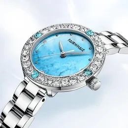 Andra klockor Mark Fairwhale toppkvalitet High End Diamonds Watch for Women Luxury Brand Woman Fashion Quartz Wristwatches Gift Women s 231012