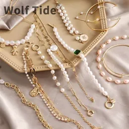Mode pärla pärlor armband kreativ personlighet armband armband set bunt in insam hjärtans charms justerbara pärlstav vsco vänskap smycken y2k pulseras