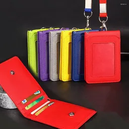 Card Holders Student Office School Supplies Stationery Business Holder With Lanyard Badge Bus Cards Cover ID Desk Organizer