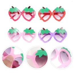 Sunglasses 4 Pairs Children's Kids Bulk Strawberry Girls Personality Toddler Ac Baby Shaped Banquet