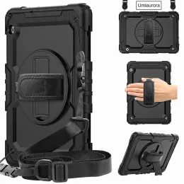 Heavy Duty Armor Case For Huawei MatePad T8 8.0 T5 10 10.1 inch Shockproof Silicone PC Cover Kickstand Hand Strap Protective Cover With PET Screen Film Shoulder Straps