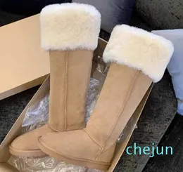 Botas femininas de neve botas longas inverno sola grossa de pelúcia isolamento grosso sapatos de algodão moda ao ar livre tendência sapatos confortáveis