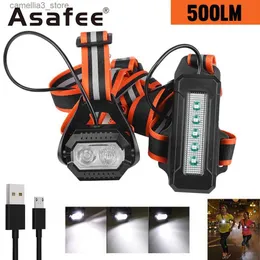 Lampy główne Asafee B351 T6 LED LASHLIGHT Night Run Warn Light 500LM IPX4 Waterproof Camping Bezpieczeństwo Sport Sport Lights Outdoor Q231013