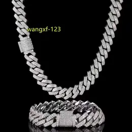 15mm 18mm 19mm Hip Hop Fine Jewelry Baguette Diamond Men Necklace Sterling Silver Fully Vvs Moissanite Luxury Cuban Link Chain2529