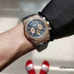 Швейцарские наручные часы Abby Movement Watch Роскошные мужские механические часы Abby Oak Rose Gold Blue Face Timing 26331or Oo D315cr 01 Swiss Es Brand Наручные часы HBIU