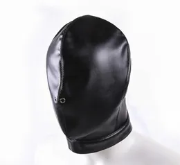 ゲイ男性用の厳格な毛皮の革のフードBDSMボンデージヘッドハーネスマスク