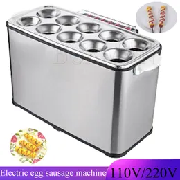 Electric Egg Sausage Roll Maker Boiler Cooker Machine Ten Tubes Stainless Steel Egg Fried