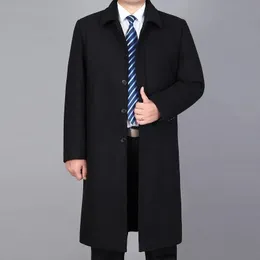 Мужская полушерстяная куртка 2023, мужское зимнее длинное пальто, шерстяные бушлаты, осеннее мужское полушерстяное пальто, Тренч, мужская куртка 231012