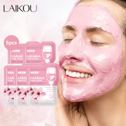 Laikou Sakura Mud Face Mask 깊은 청소 수축 모공 보습 블랙 헤드 페이스 크림