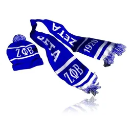 ZETA PHI BETA Sororit Cappello Sciarpa Set di cappello e sciarpa per donna Ragazza berretti caldi ZPB per ragazza anello pompon Cappelli invernali196d