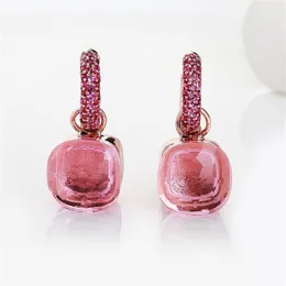FORIS 14 цветов модные серьги розового золота с розовым цирконием для женщин подарок ювелирные изделия 210624292Q