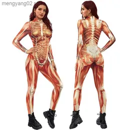 Tema Kostüm Moda İnsan Vücudu Geliyor 3D Baskılı Yetişkin Bodysuits Yeni Anime Cosplay Kadınlar Seksi İnce Elastik Tulum Uzun Kollu T231013