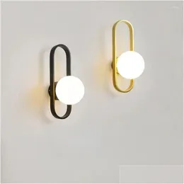 Lâmpada de parede lâmpada de parede quarto cabeceira led e27 arandela nórdico minimalista moderno escada passarela sala de estar fundo vidro casa jardim dhjbn