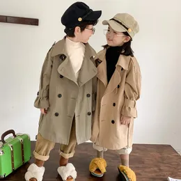 Jacken Kinder Lange Trenchcoat für Kinder Herbst Winter Frühling Jungen Oberbekleidung Mädchen Windjacke 18T Baby Kleinkind Outfits 231013