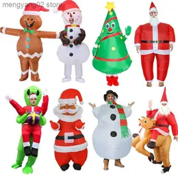 Costume a tema Babbo Natale cavalcando Babbo Natale Air Blow Up Suit Spoof Cosplay table Coms Taglia per adulti per il Festival di Natale T231013