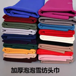 Scarves 120pcs/lot Good Quality Warm Bubble Chiffon Plain Big Thick Shawls Hijab Wrap Muslim Scarf Shawl 20 Color For Choose