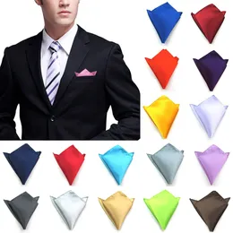 Cravat Men Satyn Solidny kolor garnitury Pieszeń kwadratowy Silk 22*22cm przyjęcie weselne chusteczka dla mężczyzn czarny czerwony niebieski 231012