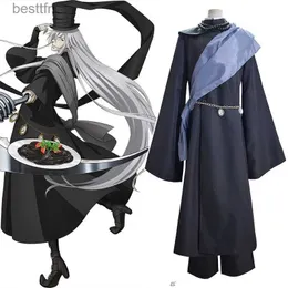 Costume a tema Black Butler Kuroshitsuji Undertaker Cosplay Vieni Festa di Halloween Viene fornito su misura Set completo Parrucca con catena per cappello cosL231013