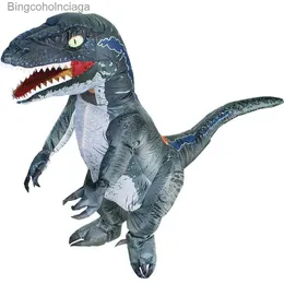 テーマコスチュームホットT-Rex Velociraptor Iatable Dinosaur Come Anime Purim Halloween Party Cosplay Man Woman Fancy Dress Suitl231013