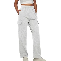 Kvinnors byxor arbetskläder Sweatpants Casual Loose Fleece High midje jogger damer yoga hemkläder