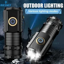 Torches 2000lm Super Bright Torch Keychain Light Outdoor Mini EDC LED Flashlight Arthargeable Emergency Camping Lantern مع Tail Magnet Q231013