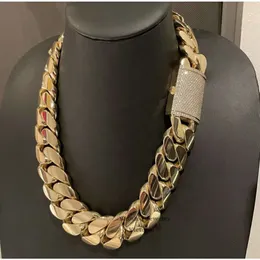 Hip Hop Jewelry Men Thick Miami Necklace 28mm 24 1kilo Gram 14k Gold Plated Plain Style 999 Sier Cuban Chain