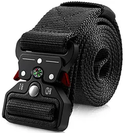 Bälten äkta Tactical Belt Quick Release Outdoor Military Belt Soft Real Nylon Sports Accessories Men and Women Black Belt 231013