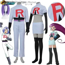 Themenkostüm Anime Team Rocket Jessie Sashi James Kojirou Halloween Cosplay Komplettset Spiel Anime Zubehör für Unisex ErwachseneL231013